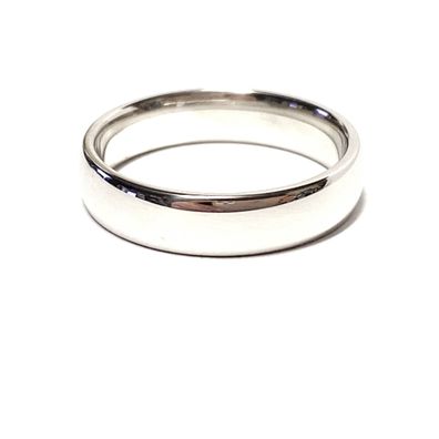 Bandring 925/- Sterling Silber rhod glatt gewölbt poliert Glanz #62