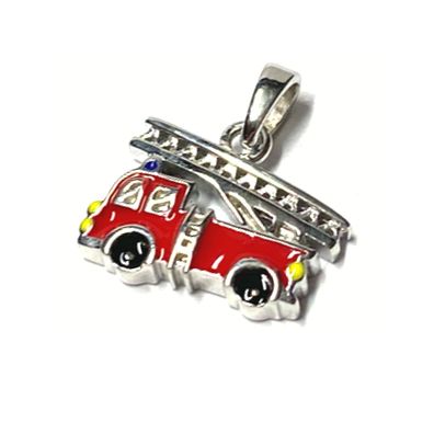 Feuerwehr Anhänger 925 Silber Themenschmuck Silberanhänger Kinderschmuck