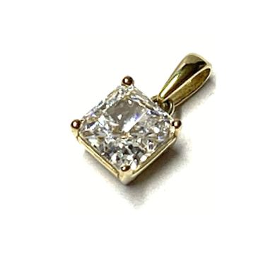 Anhänger 333 Gelbgold Zirkonia carré quadratisch eckig glitzern Kettenanhänger