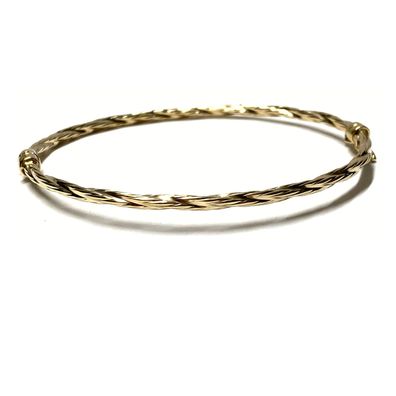 Armreif 375/- Gold diamantiert einfarbig kordeloptik 18-19 cm