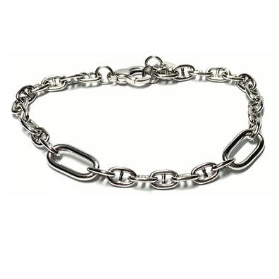 Armband 925/- Silber rhodiniert Steganker stabil beweglich 19cm