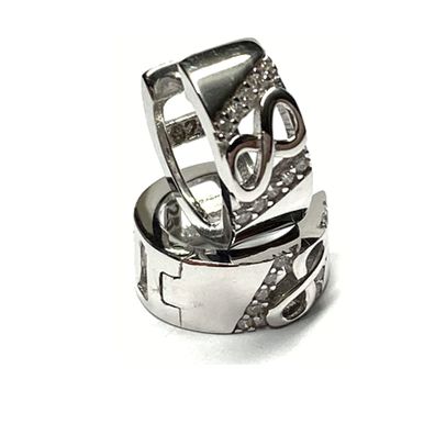 Creolen 925 Silber rhodiniert Zirkonia Unendlichkeitsacht Ohrring