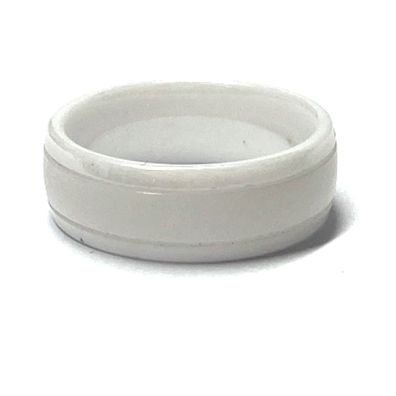 Ring Keramik weiß teilweise matt 8 mm Bandring Freundschaftsring #64