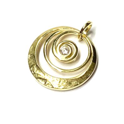 Anhänger 333 Gelbgold Zirkonia rund Klassiker Goldanhänger