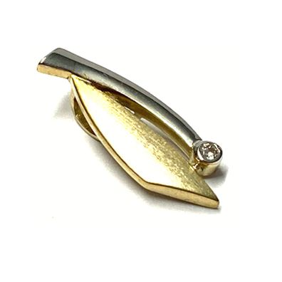 Anhänger 333 Gelbgold bicolor Zirkonia teilweise matt Kettengleiter