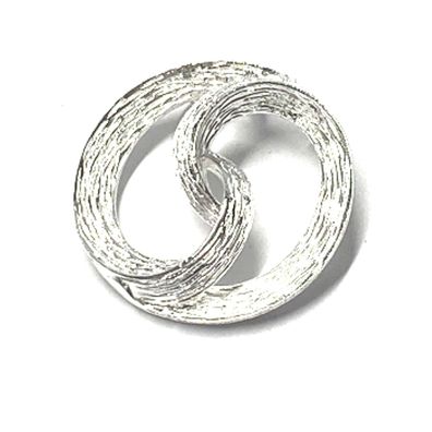 Anhänger 925 Silber matt Strukturiert rund 23,5mm Kettengleiter