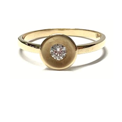 Goldring Zirkonia rund facettiert 333/- GG Solitärring Gelbgold #56