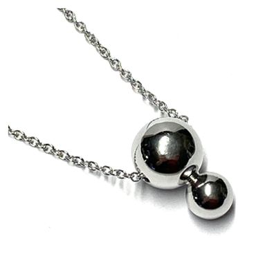 Kette 925 Silber rhodiniert Kugel Kettengleiter Glanz Halskette Mittelteilcollier