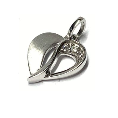 Anhänger 333/- Weißgold Herz Herzanhänger Zirkonia Kettenanhänger Liebe