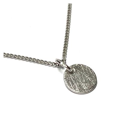 Kettengleiter 925 Silber rhodiniert eismatt rund Scheibe inklusive Kette Panzerkette