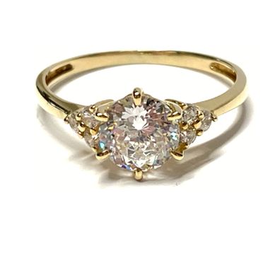 Ring 333/- Gelbgold Zirkonia Glanz Klassiker Schmuckring #57
