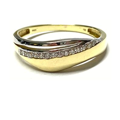 Ring 333/- Gelbgold Zirkonia Schmuckring bicolor Goldring #64