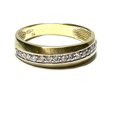 Ring 333/- Gelbgold Zirkonia matt Klassiker Bandring Schmuckring Vorsteckring #51