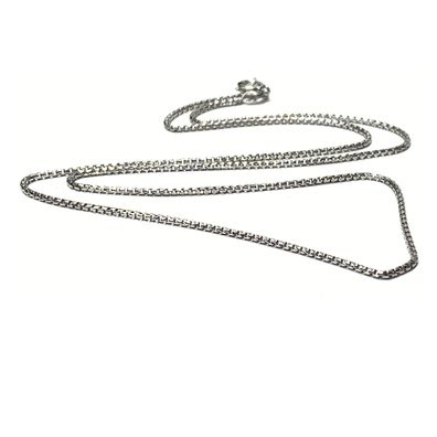 Kette 925/- Silber rhodiniert diamantiert Collier Silberkette Venezianer rund 50cm