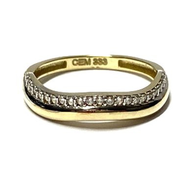 Ring 333/- Gelbgold Zirkonia Glanz Klassiker Bandring Schmuckring Vorsteckring #51