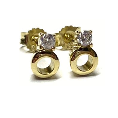 Ohrstecker 333 Gold Zirkonia dezent rund kreis Ohrring