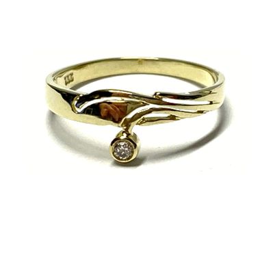 Ring 333/- Gelbgold Zirkonia Glanz Klassiker Solitärring Schmuckring Vorsteckring #54