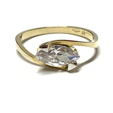 Ring 333/- Gelbgold Zirkonia Glanz Klassiker Solitärring Schmuckring Vorsteckring #56