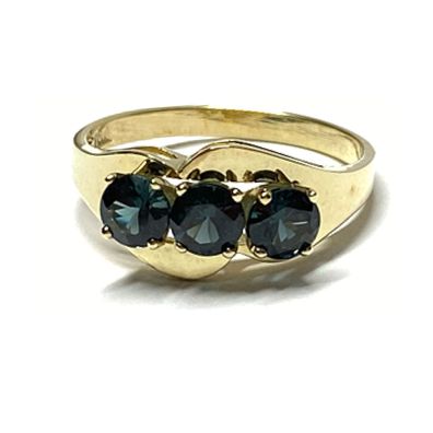 Ring 333/- Gelbgold Zirkonia grün Glanz Klassiker Schmuckring #56