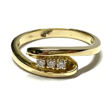 Ring 333/- Gelbgold Zirkonia Glanz Klassiker Schmuckring #56