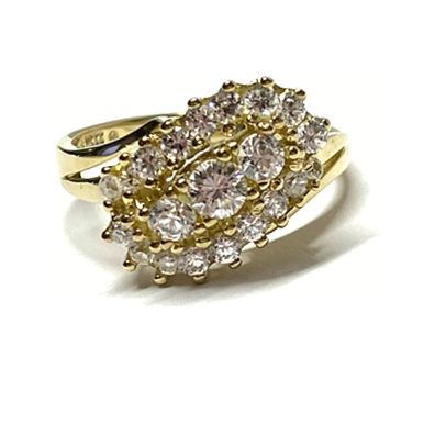 Ring 333/- Gelbgold Zirkonia Glanz Klassiker Schmuckring #55