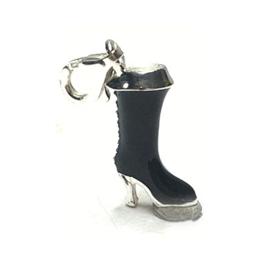 Charm Anhänger Stiefel schwarz Silber 925 Bettelarmband Anhänger