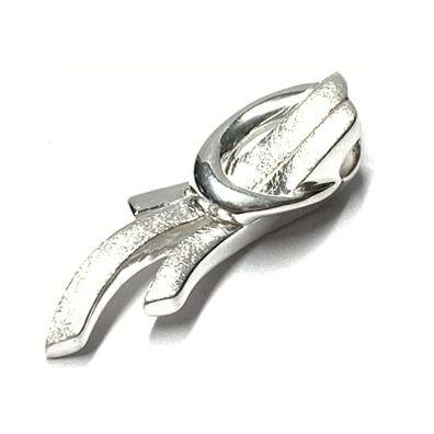 Kettenanhänger 925/- Silber eismatt Anhänger längliche Form Kettengleiter