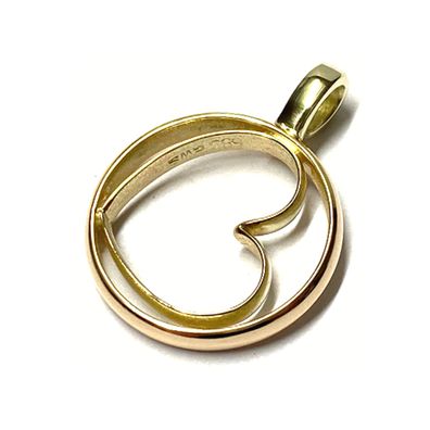 alte Trauringe als Kettenanhänger 585/- Gold herzform Anhänger