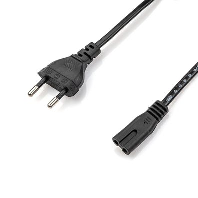 Netzkabel Eurostecker 2-Pin 1,20m schwarz#