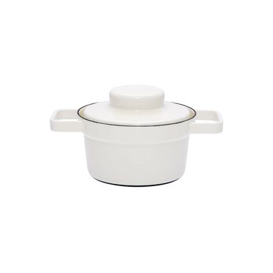 Riess Topf Aromapot mit Deckel Ø16cm 0,75 Liter pure white Emaille