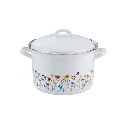 Riess Fleischtopf Country Flora mit Deckel Ø14cm 1 Liter Induktion