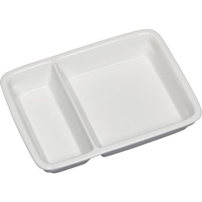 Teller Porzellan, weiß, eckig, Höhe: 36 mm, Länge: 232 mm