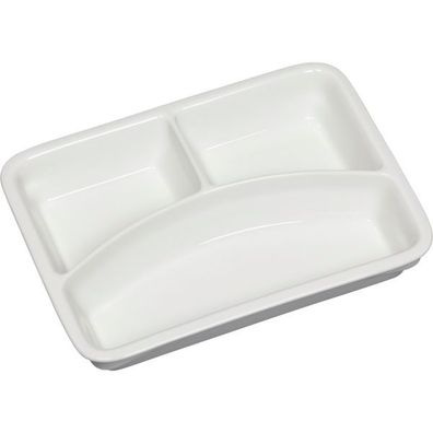 Teller Porzellan, weiß, eckig, Höhe: 36 mm, Länge: 232 mm