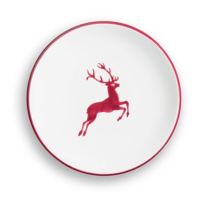 Gmundner Keramik Bordeauxrot Hirsch Dessertteller Cup 20cm