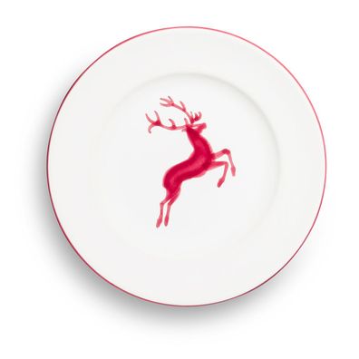 Gmundner Keramik Bordeauxrot Hirsch Dessertteller Gourmet 18cm