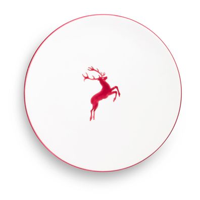 Gmundner Keramik Bordeauxrot Hirsch Speiseteller Cup 28cm