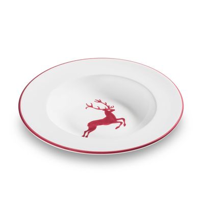 Gmundner Keramik Bordeauxrot Hirsch Suppenteller Gourmet 24cm