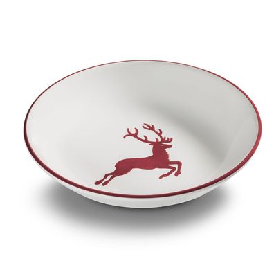 Gmundner Keramik Bordeauxrot Hirsch Suppenteller Cup 20cm