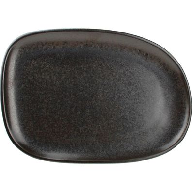 Ceres Teller flach, Länge: 330 mm, Breite: 230 mm, schwarz reaktiv