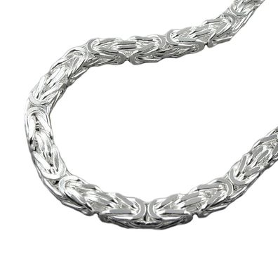 Kette 6mm Königskette vierkant glänzend Silber 925 55cm