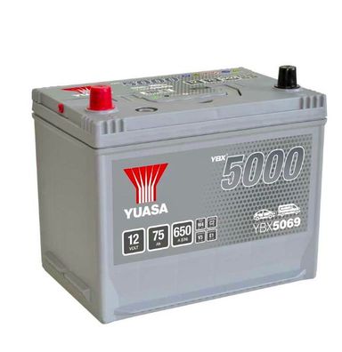 12V 75Ah 650A (EN) YBX5069 Silver High Performance Autobatterie 50.000 Starts