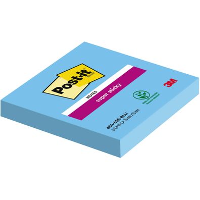 Post-it Haftnotiz Super Sticky 654-6SS-BLU 76x76mm 90Bl. ultrabl