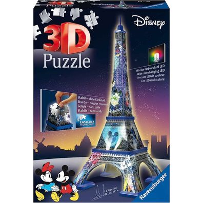 Ravensburger Leuchtendes 3D-Puzzle Night Edition Eiffelturm Disney 216 Teile