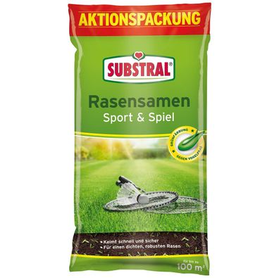 SUBSTRAL® Rasensamen Sport & Spiel 2 kg für bis zu 100 m²