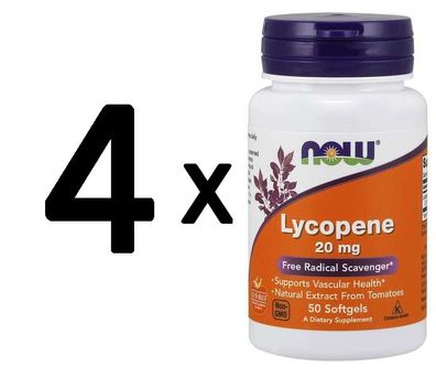 4 x Lycopene, 20mg - 50 softgels