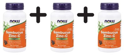 3 x Sambucus Zinc-C - 60 lozenges