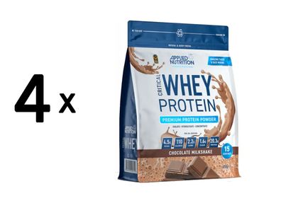 4 x Applied Nutrition Critical Whey (450g) Chocolate Milkshake