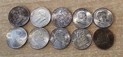 Österreich 10 x 2 Schilling Silber unterschiedliche Münzen 1928 - 1937