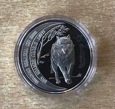 Andorra 10 Diners 1995 Wolf Silber PP mit Zertifikat