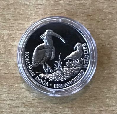 Türkei 50 000 Lira 1994 Waldrapp Silber PP mit Zertifikat